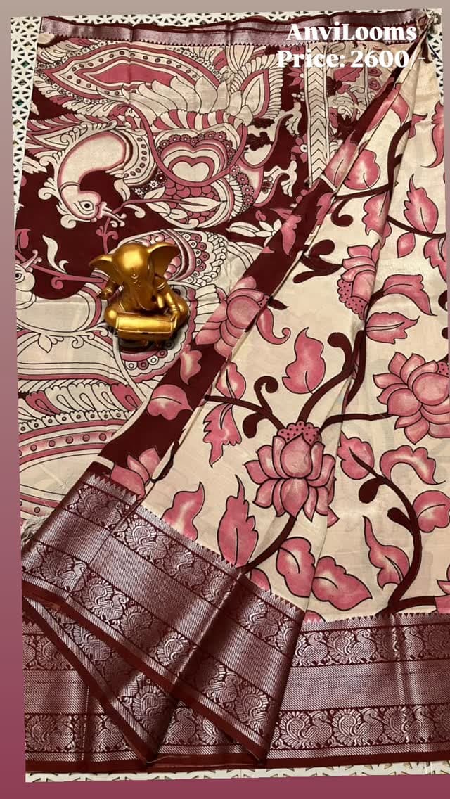 Kalamkari Kanchi Border Saree