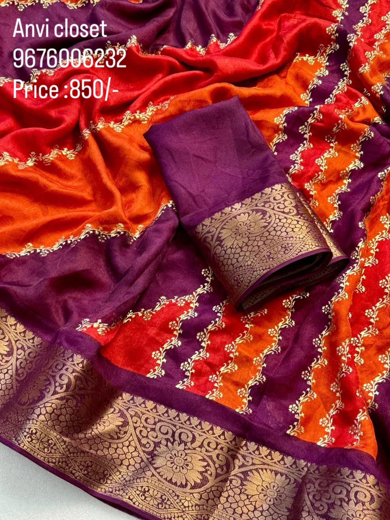 Marshmellow Zari Border Saree