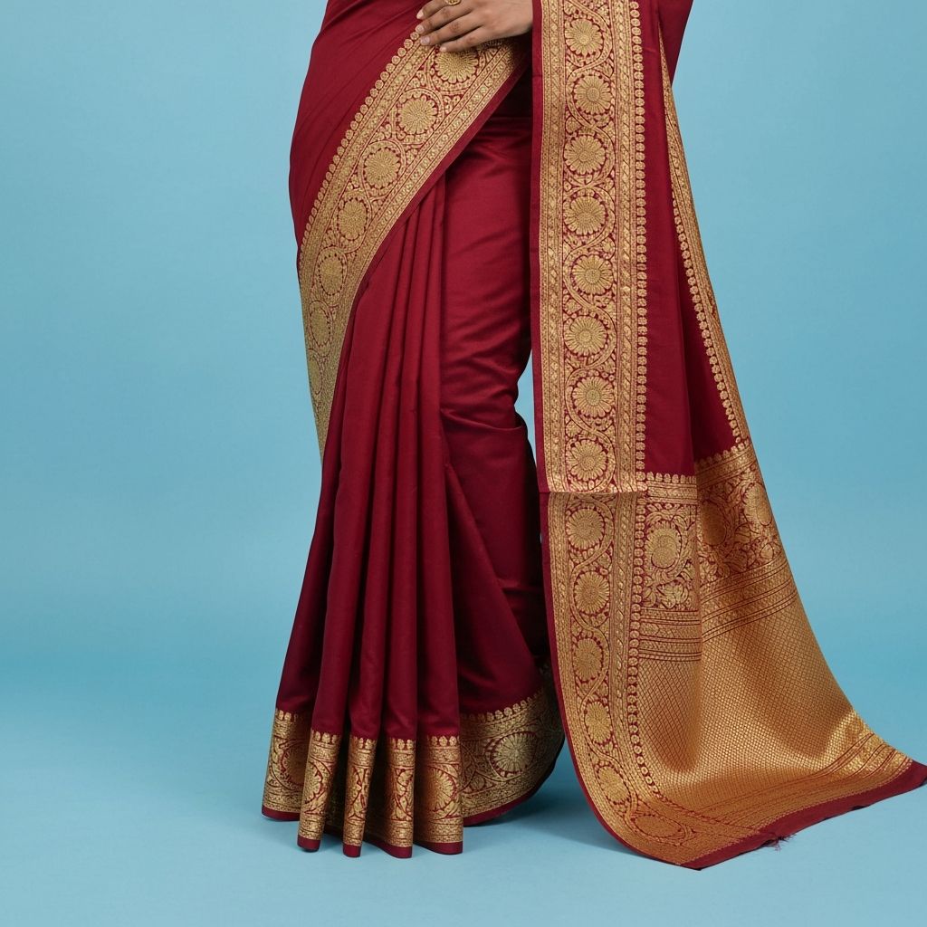 Classic Maroon Silk Saree